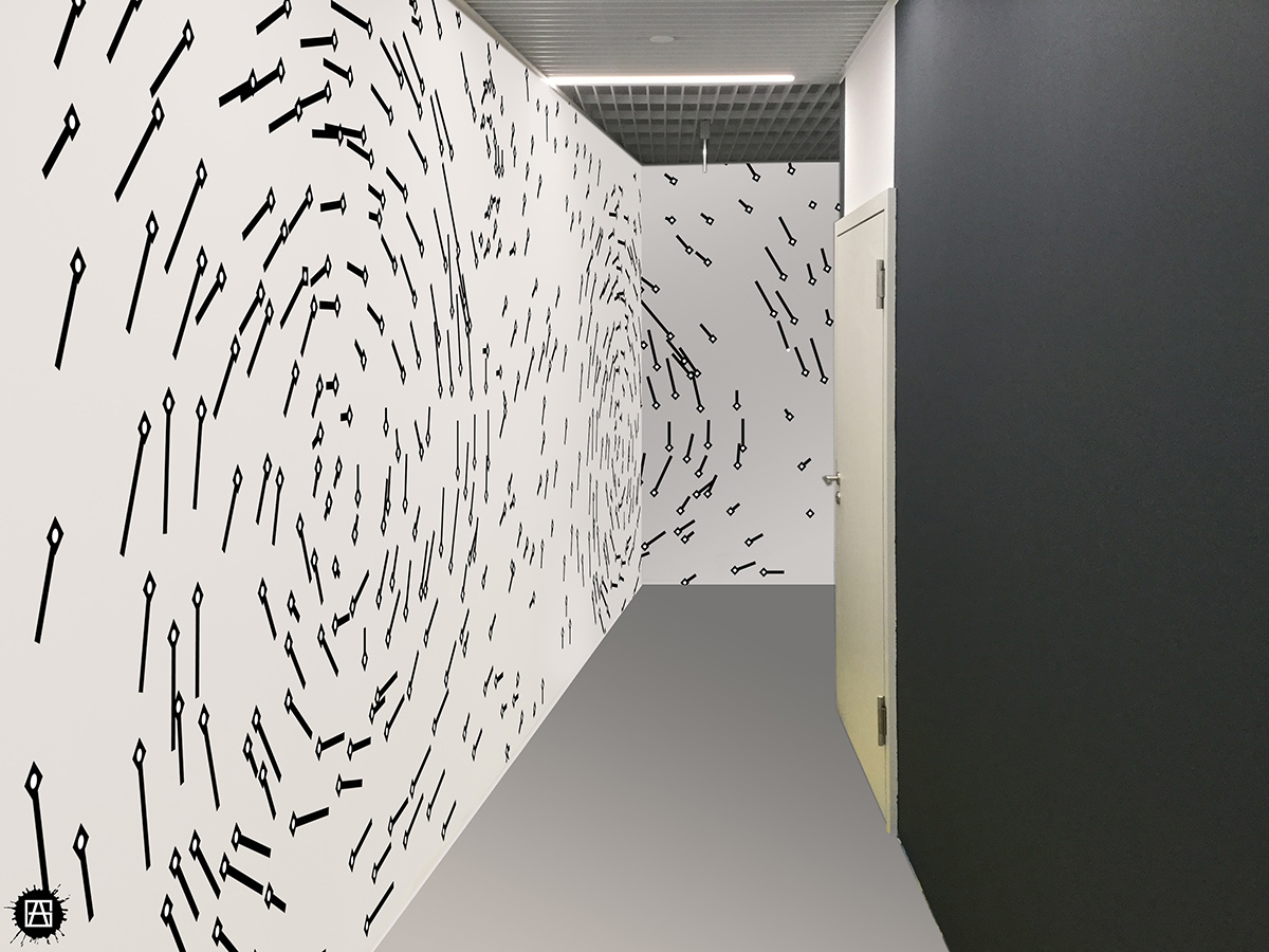 Grafika - dekoracja wnętrza w przestrzeni biurowej